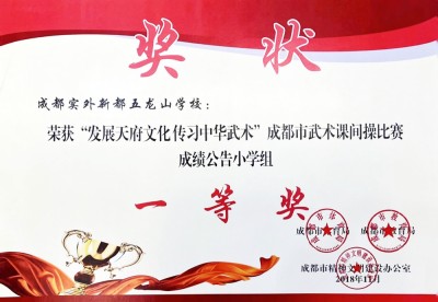 成都市武術課間操比賽一等獎